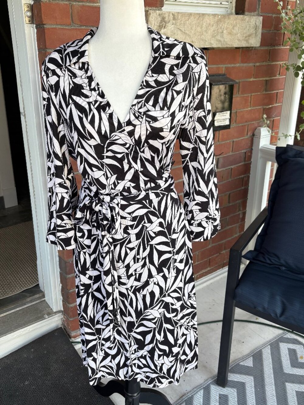 DVF Diane von Furstenberg Justin Silk Jersey Wrap Dress Laurel Leaf